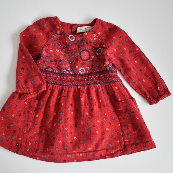 Zara Baby Girl Collection Floral Print Dress 12-18 Months (86 cm) - Picture 2 of 9